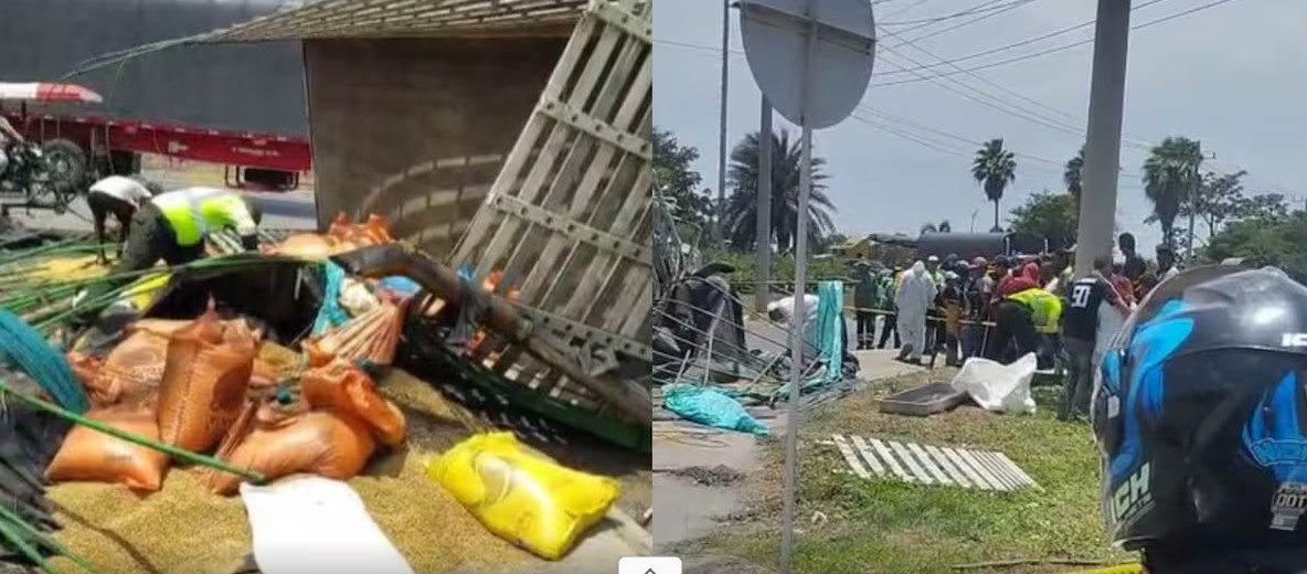 Robo, persecución y tragedia: delincuentes roban tractocamión y se accidentan en el corredor portuario de Barranquilla