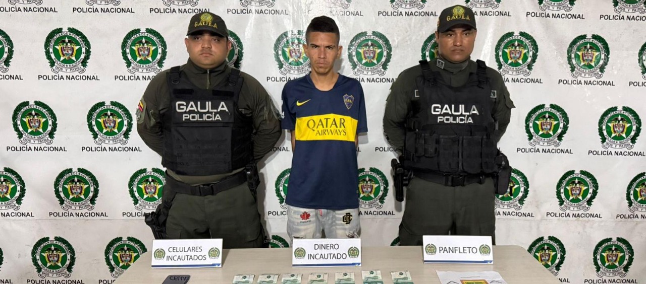 Capturan a alias ‘Gatico’ por extorsionar a comerciantes