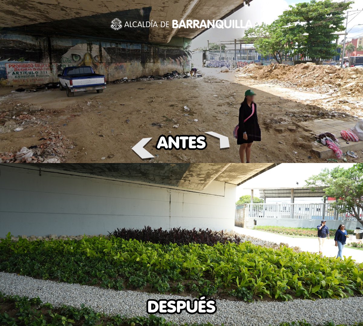 Alcalde Char entrega zona recuperada bajo el puente de la Cordialidad